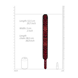 Ouch! Luxury Collier et Laisse Luxury Rouge